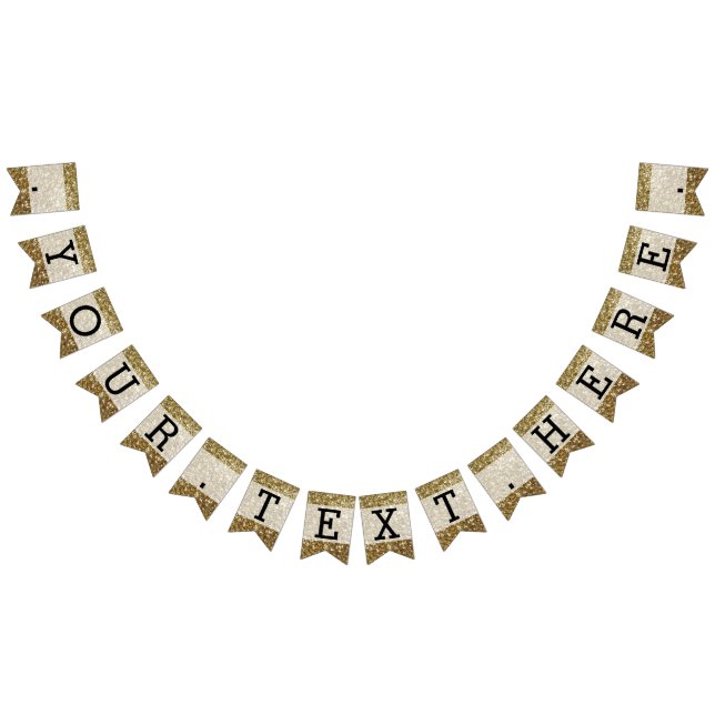 Elegant Guld Glitter tryckt Bröllop Vimplar (Alla)