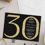 Elegant Guld Glitter Typografi 30års födelsedag Inbjudningar<br><div class="desc">Fira i stil med dessa inbjudningar till trendiget och eleganten guld glitter 30års födelsedag. Utformningen är enkel att anpassa och dina gäster blir glada när de tar emot inbjudningskorten i snyggten.</div>