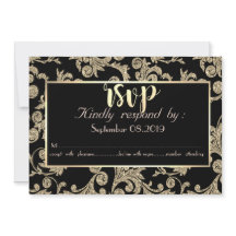 Elegant Guld Glitter Virvlar RSVP-kort