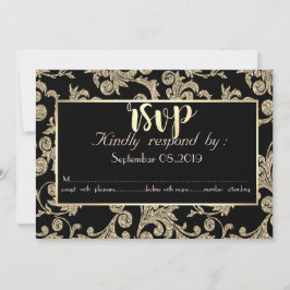 Elegant Guld Glitter Virvlar RSVP-kort Inbjudningar