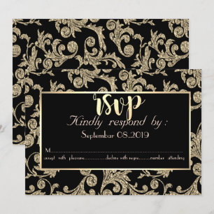 Elegant Guld Glitter Virvlar RSVP-kort Inbjudningar