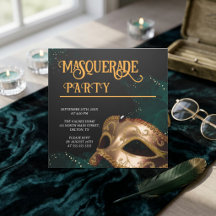 Elegant Guld Glittermaskerad Fest
