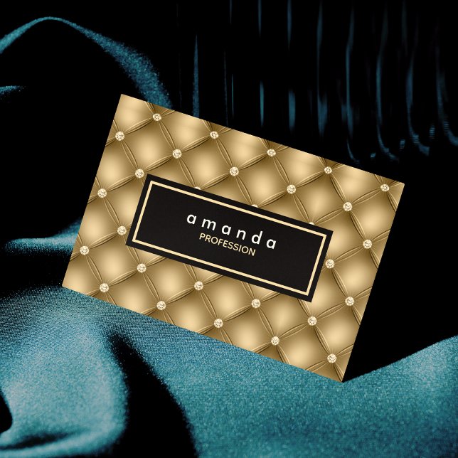 Elegant guld glittrande glittermonogram magnetiska visitkort (Skapare uppladdad)
