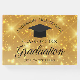 Elegant Guld Gnistra 2025 Studenten Anpassningsbar Gästböcker