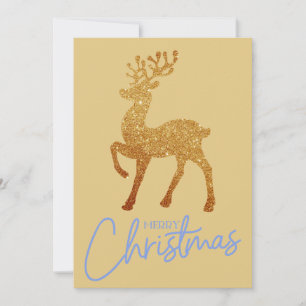 Elegant Guld Gnistra Reindeer God jul Julkort