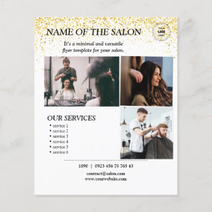 Elegant Guld Gnistra Salon Services Flyer