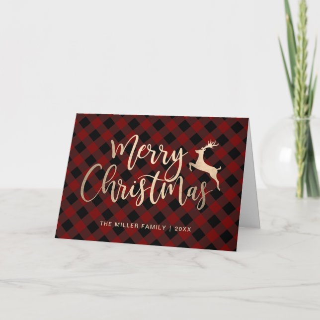 Elegant Guld God jul Black & Red Play Kort (Framsida)