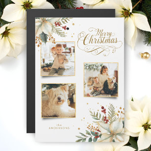 Elegant Guld God jul botaniskt 3-foto