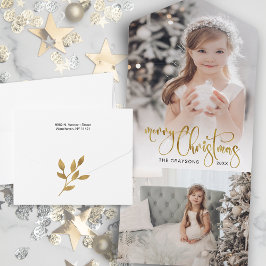 Elegant Guld God jul Calligraphy Photo