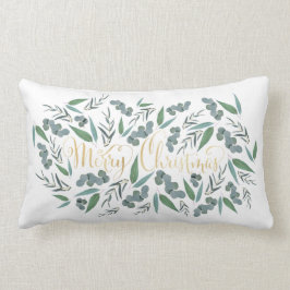 Elegant Guld God jul Eucalyptus White Lumbarkudde