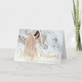 Elegant Guld God jul foto Helgkort