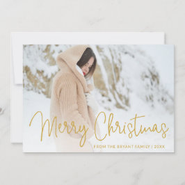 Elegant Guld God jul foto Julkort