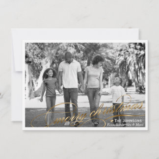 Elegant Guld God jul-fotokort Julkort