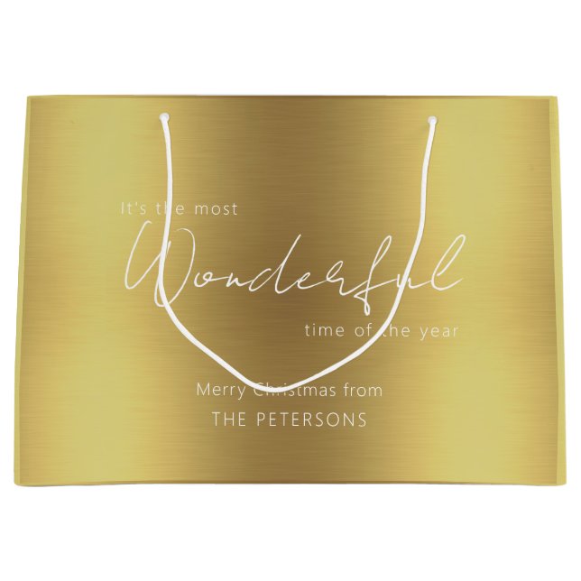 Elegant Guld God jul med Namn (Framsidan)