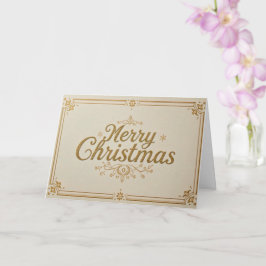 Elegant guld God Jul Minimal Lyx Holiday Kort