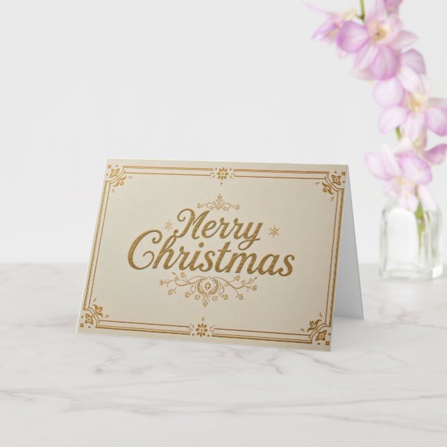 Elegant guld God Jul Minimal Lyx Holiday  Kort (Orkide)