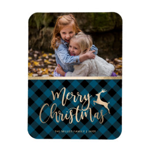 Elegant Guld God jul Pached Anpassningsbar Foto Magnet