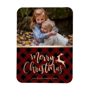Elegant Guld God jul Play Anpassningsbar Photo Magnet
