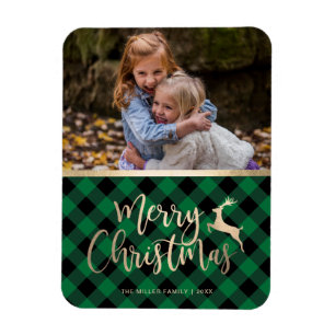 Elegant Guld God jul Play Anpassningsbar Photo Magnet