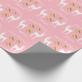 Elegant guld God jul, snöflingsträdare Presentpapper