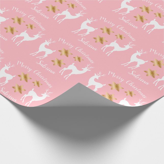 Elegant guld God jul, snöflingsträdare Presentpapper (Hörn)