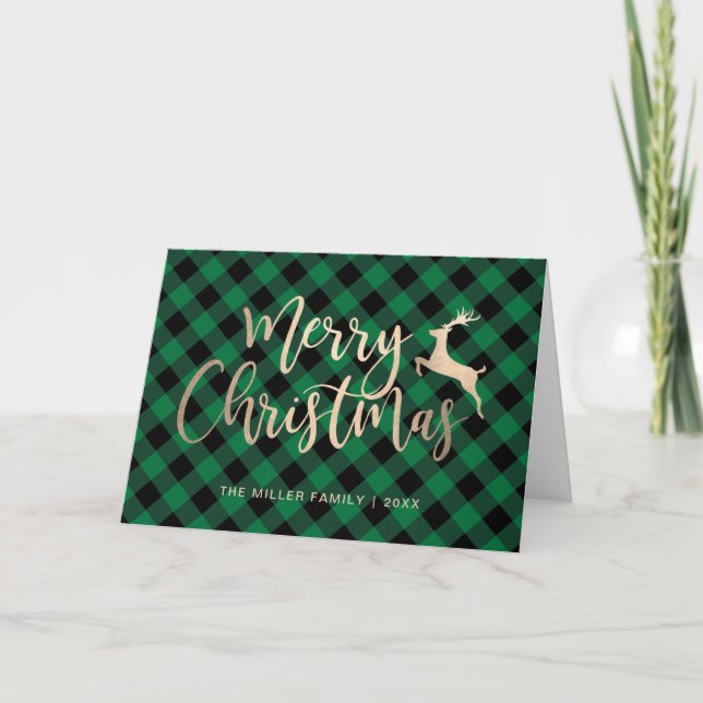 Elegant Guld God jul Svart och Grönt Play Kort (Framsida)