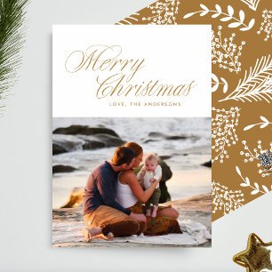 Elegant Guld God jul Traditionell Julkort