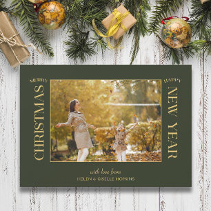 Elegant Guld God jul typografi - foto Helg Vykort