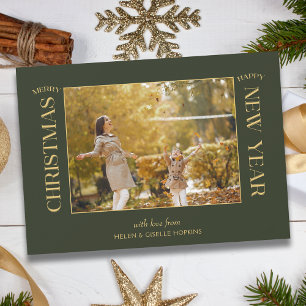 Elegant Guld God jul typografi - foto Julkort