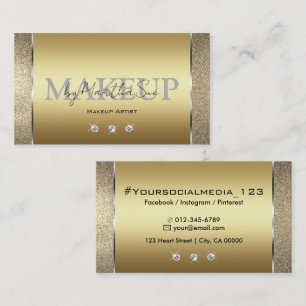 Elegant Guld Golden Noble Glitter med diamanter Visitkort