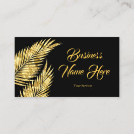 Elegant Guld Golden Palms svart visitkort