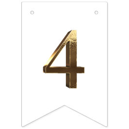 Elegant Guld Gott nytt år 2024 Numbers White Vimplar