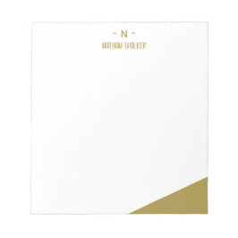 Elegant Guld & Grå Monogram I Minimalistisk Elegan Anteckningsblock