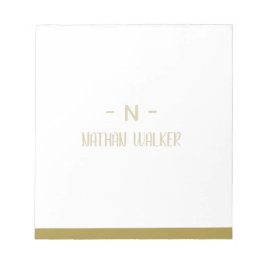 Elegant Guld & Grå Monogram I Minimalistisk Elegan Anteckningsblock