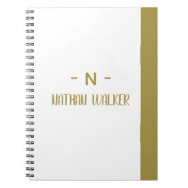 Elegant Guld & Grå Monogram I Minimalistisk Elegan Anteckningsbok