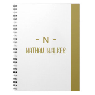 Elegant Guld & Grå Monogram I Minimalistisk Elegan Anteckningsbok