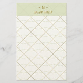 Elegant Guld & Grå Monogram I Minimalistisk Elegan Brevpapper