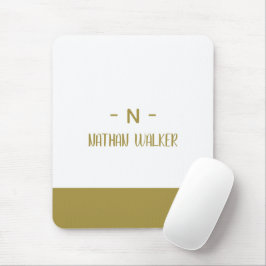 Elegant Guld & Grå Monogram I Minimalistisk Elegan Musmatta