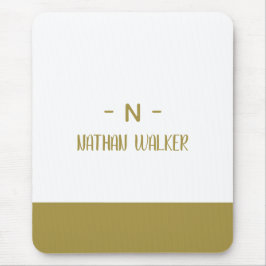 Elegant Guld & Grå Monogram I Minimalistisk Elegan Musmatta