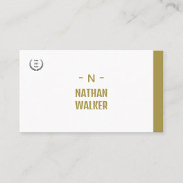 Elegant Guld & Grå Monogram I Minimalistisk Elegan Visitkort
