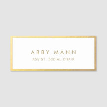 Elegant Guld Gräns Namn bricka