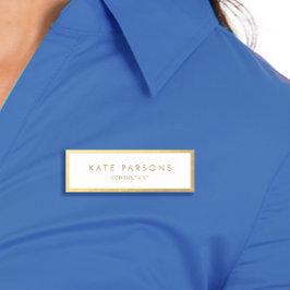 Elegant Guld Gräns Namnbricka