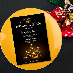 Elegant Guld Gräs Glitter julCorporate Party Inbjudningar