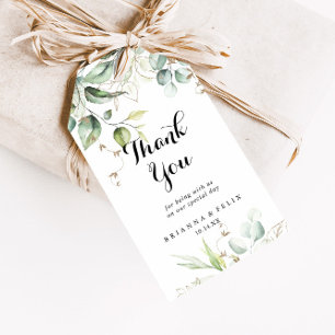 Elegant Guld Greenery Bröllop Tack Presentetikett