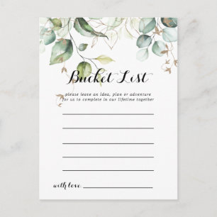 Elegant Guld Greenery Bucket List Card Vykort
