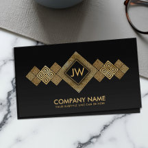 Elegant Guld grekiska Meander Nyckel Monogram