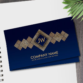 Elegant Guld grekiska Meander Nyckel Monogram Visitkort