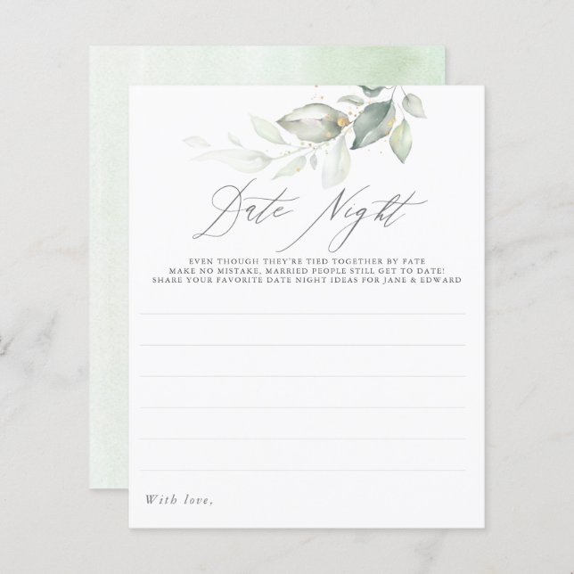 Elegant Guld Grey Löv Datum för nattliga idéer (Fram/baksida)