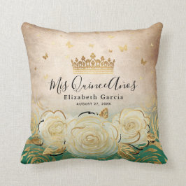 Elegant Guld Grönt Quinceanera Kudde