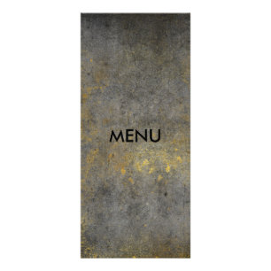 Elegant guld- Grungy grå Menue chic Reklamkort